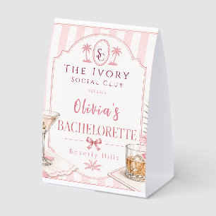 Plaque De Table Personnalisé Luxe Rose Enterrement de Vie de Jeune