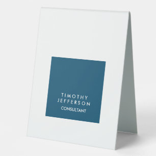 Plaque De Table Personnalisé Océan Bleu Blanc Élégant Moderne