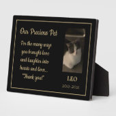 Plaque de table personnalisé pour mémorial d'anima (Côté)