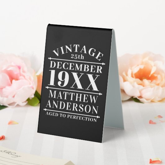 Plaque De Table Personnalisé Vintage à la perfection (In SItu (Mariage))