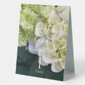 Plaque De Table Personnalisé White Hydrangea Mariage Love (Verso)