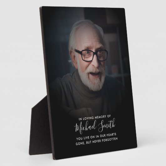 Plaque de table personnalisée avec texte et photo  (Côté)