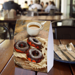 Plaque De Table Personnaliser le café Donut du magasin de café Pro