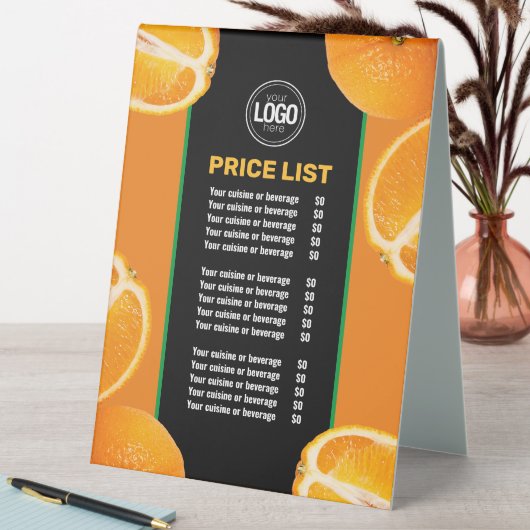 Plaque De Table Personnaliser l'entreprise | Orange Company (En SItu (Tableau))