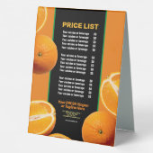 Plaque De Table Personnaliser l'entreprise | Orange Company (Verso)