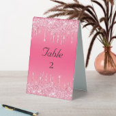 Plaque De Table Personnaliser Mariage Rose Pailleté qui dégouline  (En SItu (Tableau))