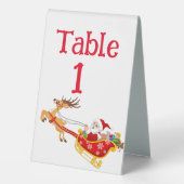 Plaque De Table Personnaliser Numéro de Noël Père Noël (Verso)