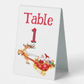 Plaque De Table Personnaliser Numéro de Noël Père Noël (Recto)