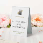 Plaque De Table Personnel Vacciné Ajouter Logo blanc Table d'affai (In SItu (Mariage))