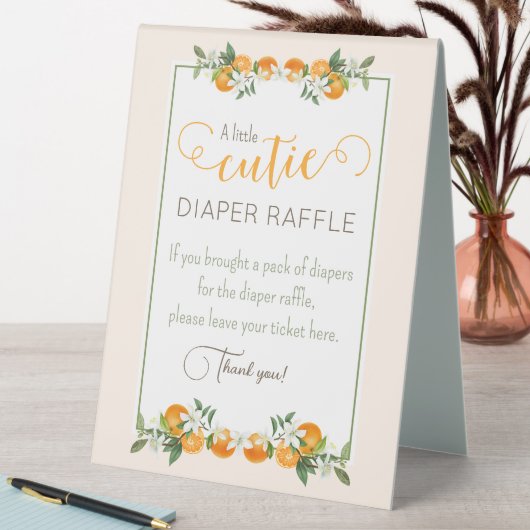 Plaque De Table Petit Baby shower Cutie tombole (En SItu (Tableau))