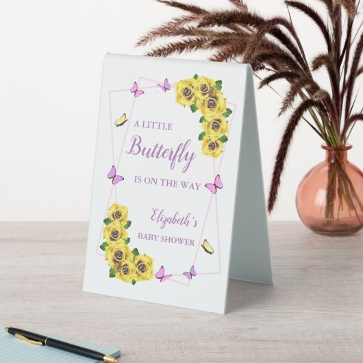 Plaque De Table Petit Baby shower papillon (En SItu (Tableau))