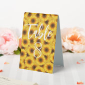 Plaque De Table Petite fille florale de tournesol (In SItu (Mariage))