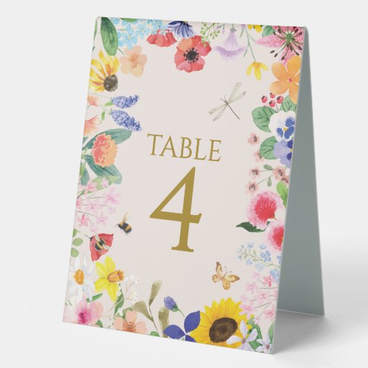 Plaque De Table Petite maman fleur sauvage pour la fête prénatale  (Recto)