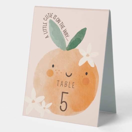 Plaque De Table Petite Orange Douce Citrus Botanique Baby Shower (Recto)