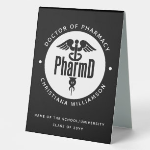 Plaque De Table PharmD Docteur en pharmacie Pharmacy Graduation Ph