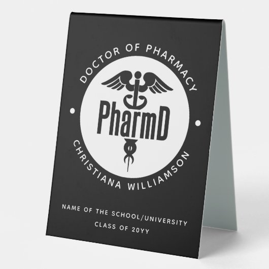 Plaque De Table PharmD Docteur en pharmacie Pharmacy Graduation Ph (Recto)