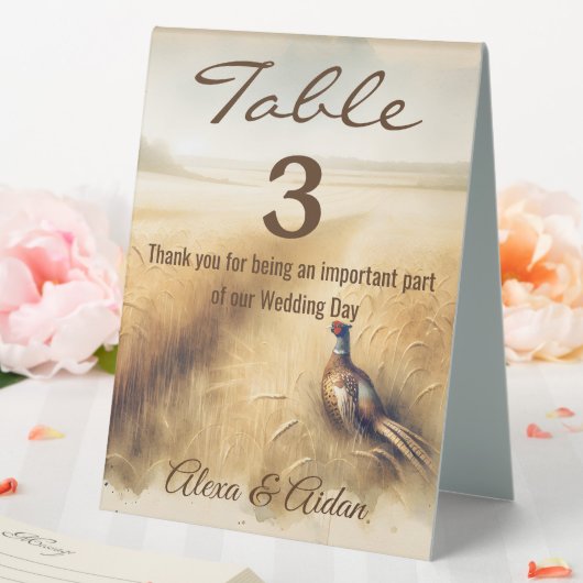 Plaque De Table Pheasant Automne Dans Le Champ De Blé (In SItu (Mariage))