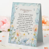 Plaque De Table Philippiens 4:6-7 Bible chrétienne Verse Aquarelle (In SItu (Mariage))