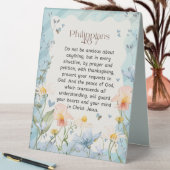 Plaque De Table Philippiens 4:6-7 Bible chrétienne Verse Aquarelle (En SItu (Tableau))