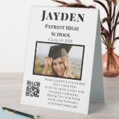 Plaque De Table Photo College Fund QR Code Graduation Party (En SItu (Tableau))