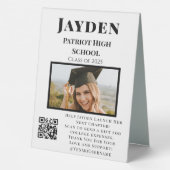 Plaque De Table Photo College Fund QR Code Graduation Party (Verso)