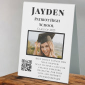 Plaque De Table Photo College Fund QR Code Graduation Party