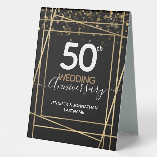 Plaque De Table Photo du 50e anniversaire du Mariage (Recto)