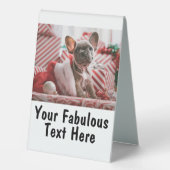 Plaque De Table Photo et texte personnalisés (Recto)