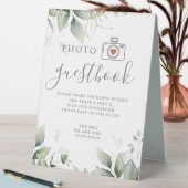 Plaque De Table Photo livre d'or eucalyptus & or vert mariage (En SItu (Tableau))