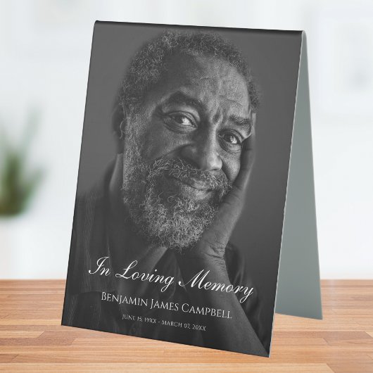 Plaque De Table Photo Memorial Funeral Tribute