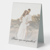 Plaque De Table Photo moderne avec Mariage superposé (Recto)