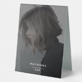 Plaque De Table Photo moderne Salon simple Service Menu Prix (Verso)