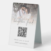 Plaque De Table Photo Overlay Qr Code Honeymoon Fund Mariage (Verso)