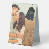 Plaque De Table Photo personnalisée, Étiquette noire Numéro de la  (Verso)