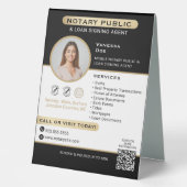 Plaque De Table Photographie noir noir élégant Photo QR Code Marke (Recto)