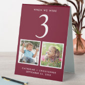 Plaque De Table Photos amusantes Bourgogne Mariage Numéro de table (En SItu (Tableau))