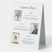 Plaque De Table Photos de Mariage d'argent avec signature personna (Recto)