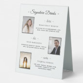 Plaque De Table Photos de Mariage d'argent avec signature personna (Verso)