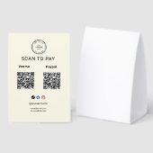 Plaque De Table Piedestal de code QR de logo d'entreprise Scan To (Recto/verso)