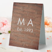 Plaque De Table pierre de brique rustique Brown ajouter le nom let (In SItu (Mariage))