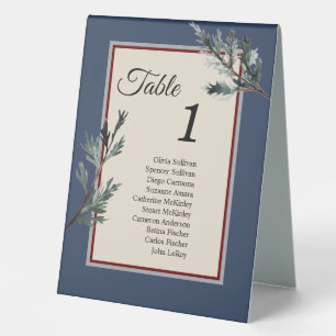 Plaque De Table Pine Blue Winter Table Tente Signal avec invités
