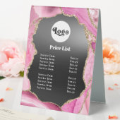 Plaque De Table Pink Agate Black Foil Tarifs (In SItu (Mariage))