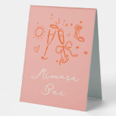 Plaque De Table Pink and Red Sketch Bachelorette Week-end Party (Recto)