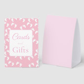 Plaque De Table Pink Baby Footprints Baby Shower (Recto/verso)