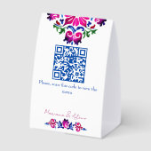 Plaque De Table Pink blue Spanish Talavera tiles wedding (Verso)