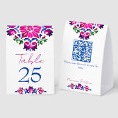 Plaque De Table Pink blue Spanish Talavera tiles wedding (Recto/verso)