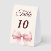 Plaque De Table Pink bow ivory party table number (Verso)