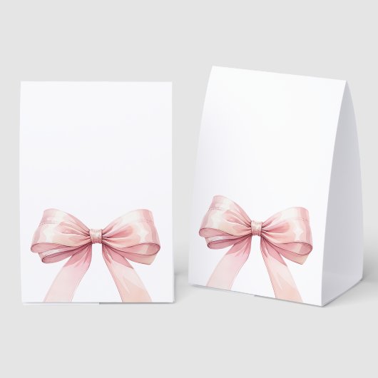 Plaque De Table Pink bow white DIY write your own party (Recto/verso)