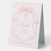 Plaque De Table Pink Christian Cross Confirmation Table Number (Recto)