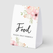 Plaque De Table Pink Floral Food Baby Shower (Verso)